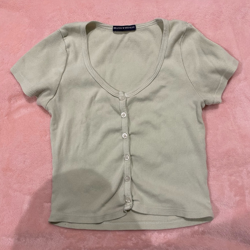 Brandy Melville Sage Green Top